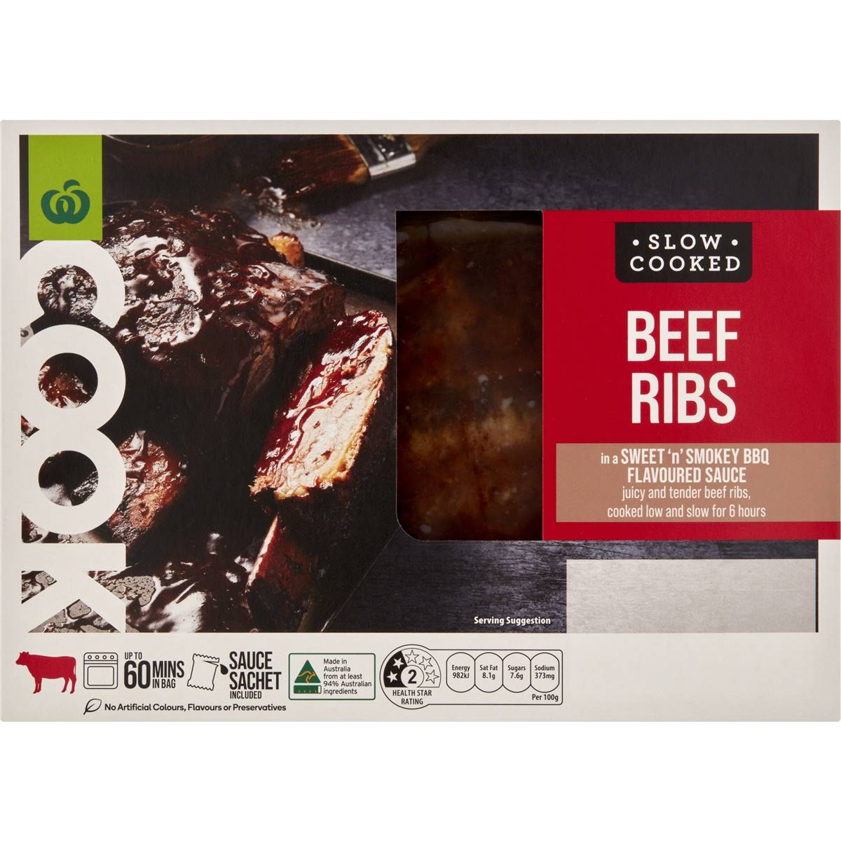 Woolworths Cook Slow Cooked Beef Ribs In Sweet 'n' Smokey Bbq Sauce