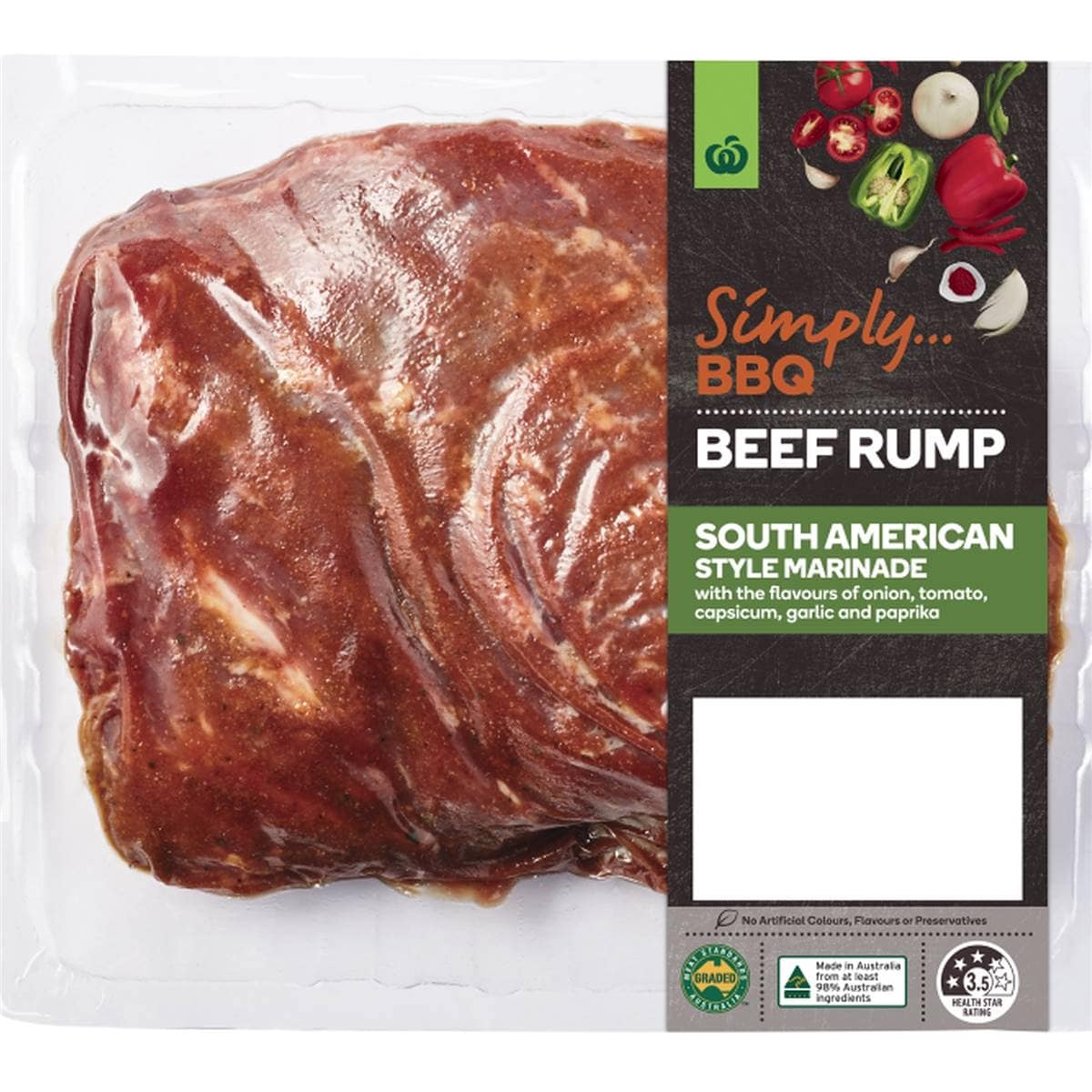 Woolworths Simply Bbq South American Style Beef Rump 750g 1.2kg