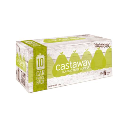 Castaway Pear Cider Cans