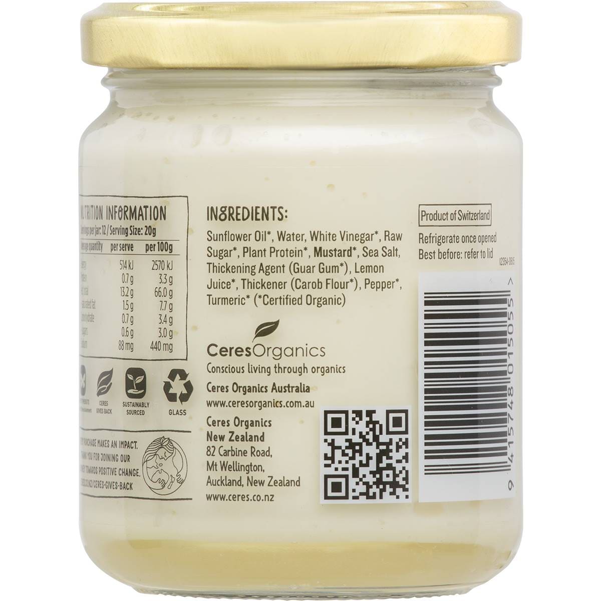 Ceres Organics Vegan Mayonnaise 235g Woolworths