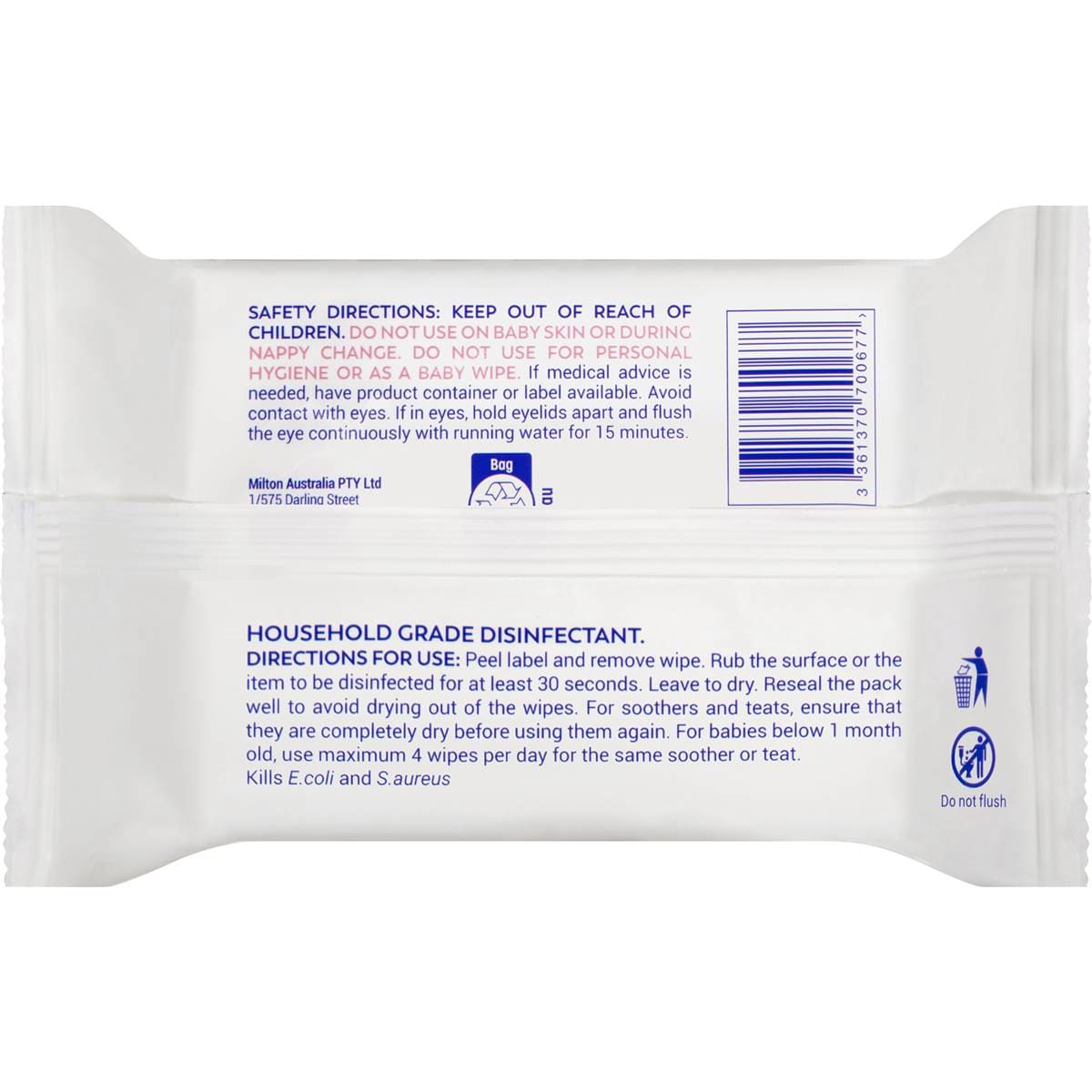 Milton Antibacterial Surface Wipes 30 Pack Woolworths