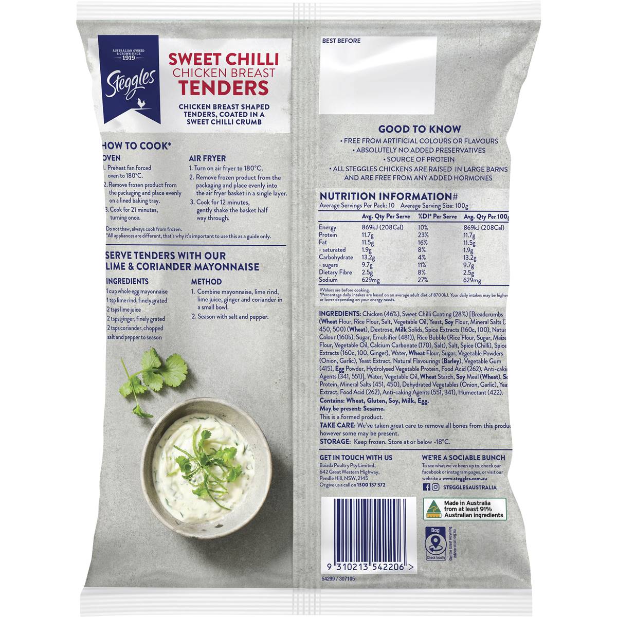 Steggles Chicken Breast Tenders Sweet Chilli 1kg Woolworths