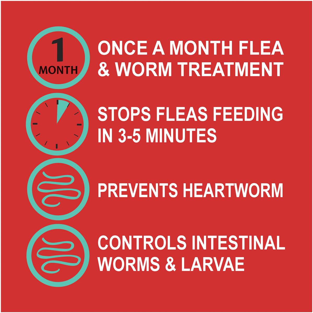 Exelpet Vet Series Flea Intestinal & Heartworm Treatment Cats Each