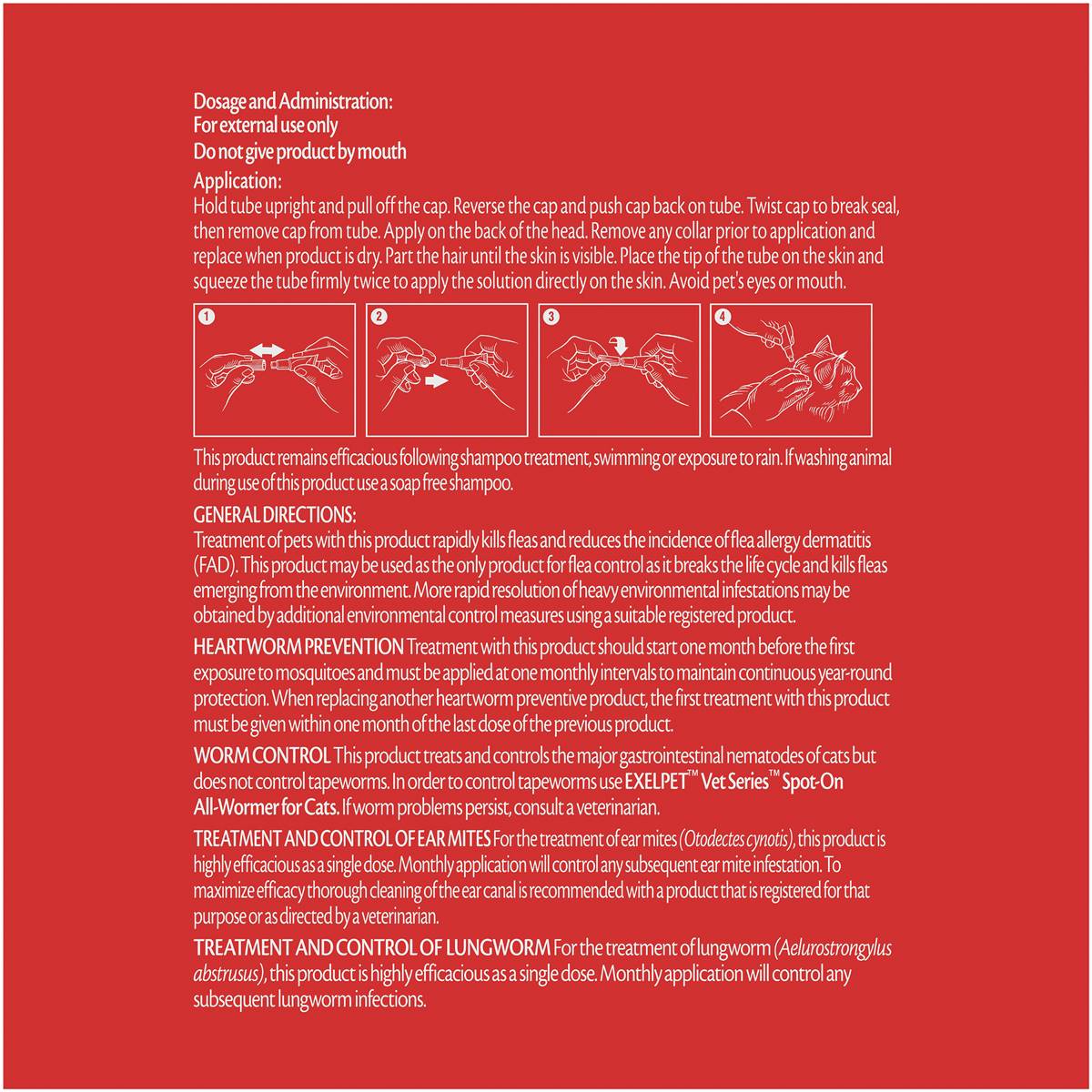 Exelpet Vet Series Flea Intestinal & Heartworm Treatment Cats Each