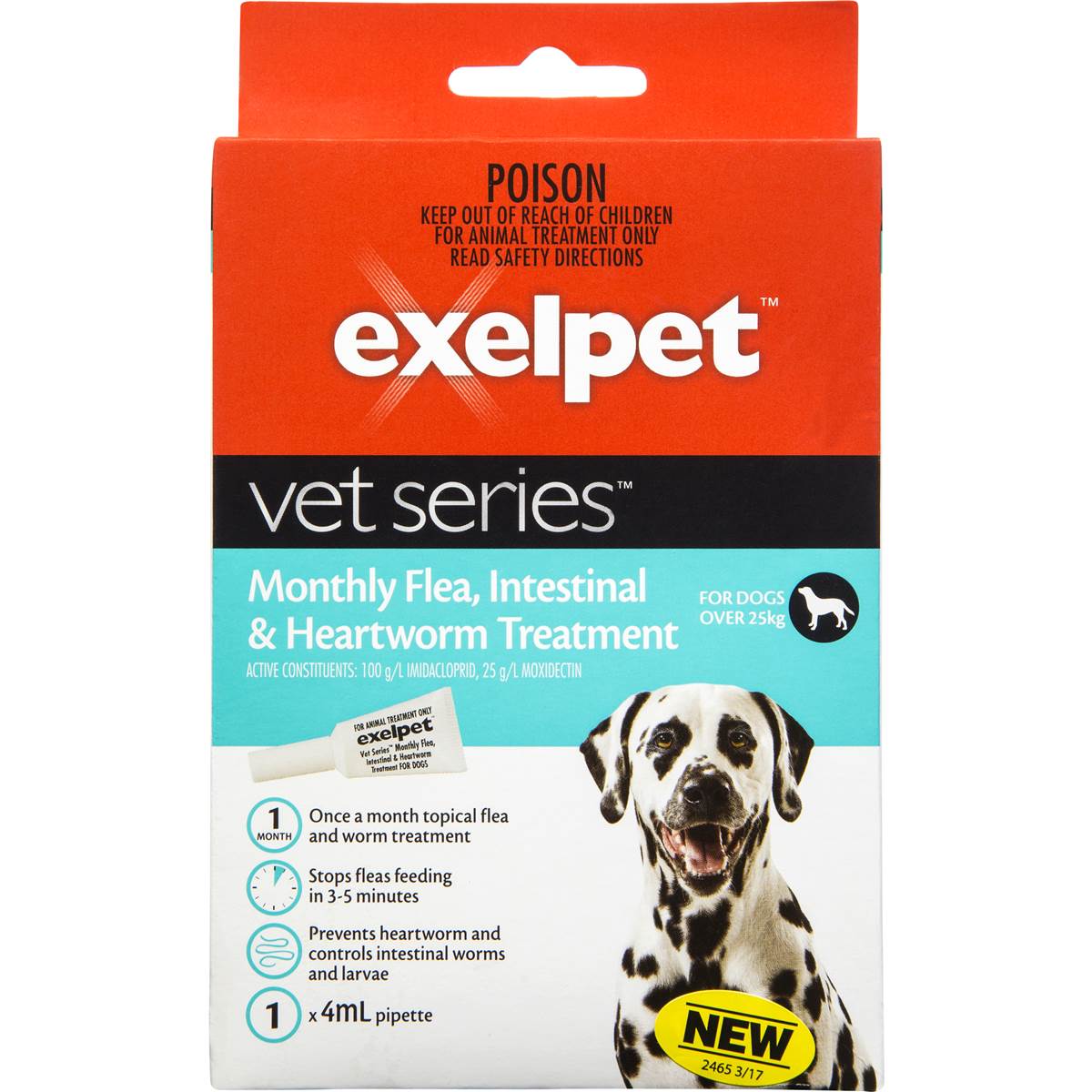 Excelpet Vet Series Flea Intestinal Worm & Heartworm Lge Dog each