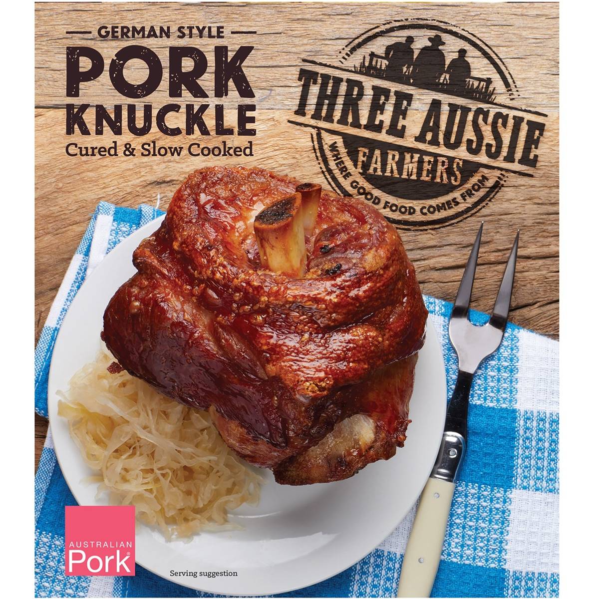 Three Aussie Farmers German Style Pork Knuckle 750g 1.2kg Woolworths