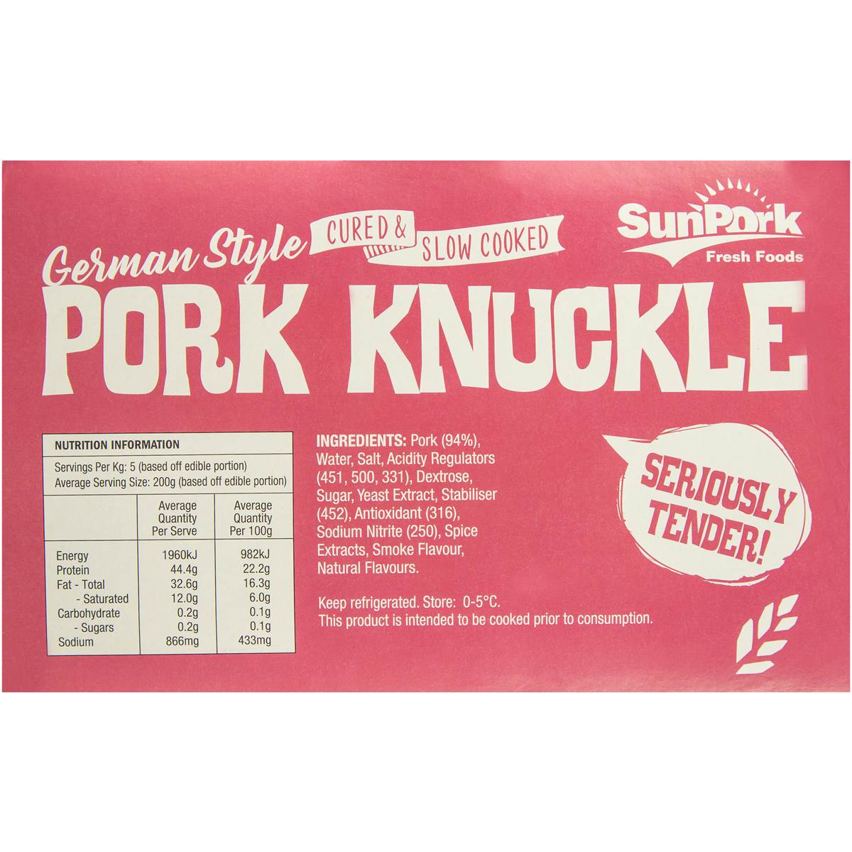 Sunpork German Style Pork Knuckle min. 900g Woolworths