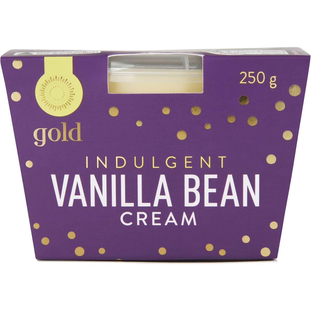 Woolworths Gold Indulgent Vanilla Bean Cream 250g Woolworths