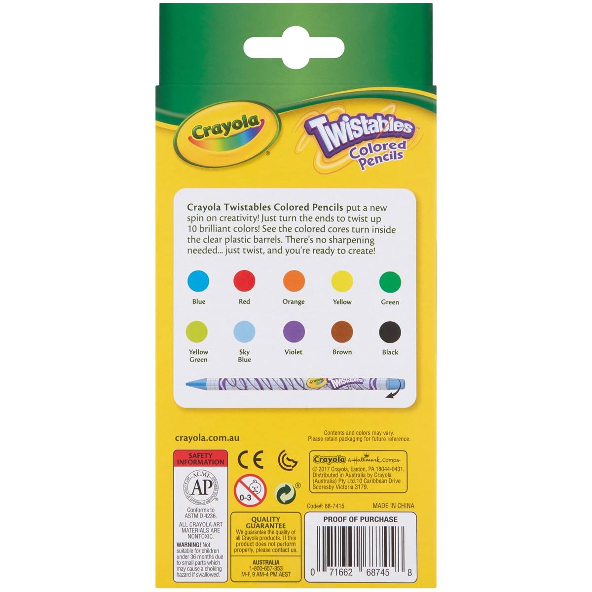 Crayola Twistables Colored Pencils 10 Pack | Woolworths