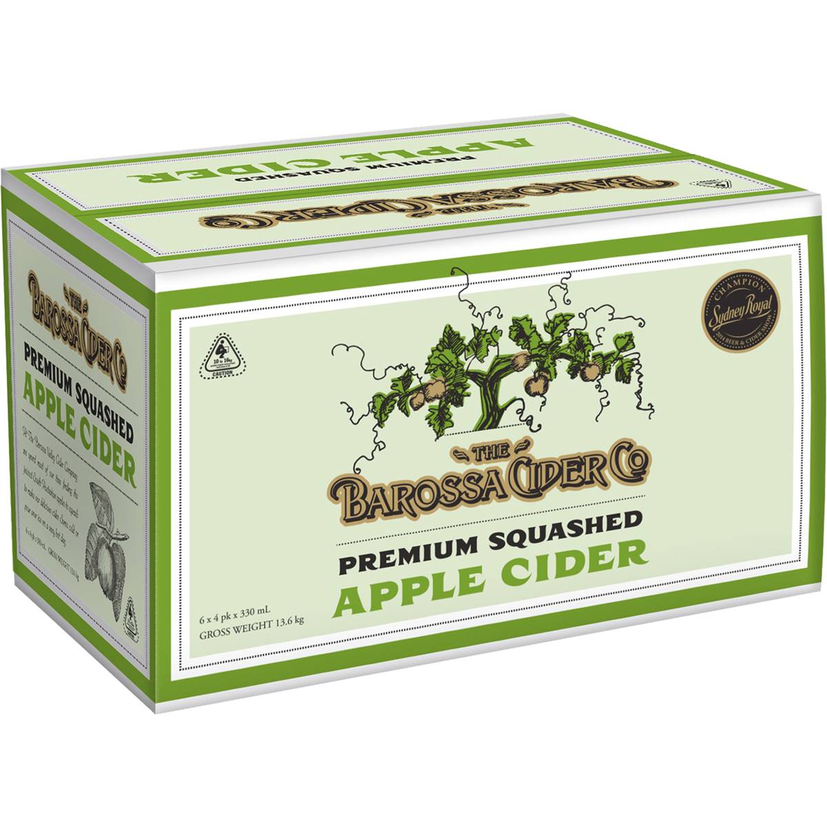 The Barossa Cider Co Apple Cider Squashed Bottles 24x330ml Case ...