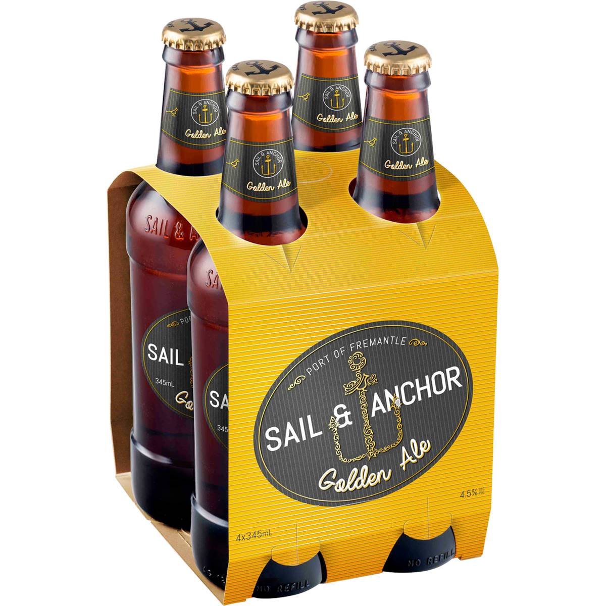 Sail & Anchor Golden Ale Bottles 345ml X 4 Pack | Woolworths