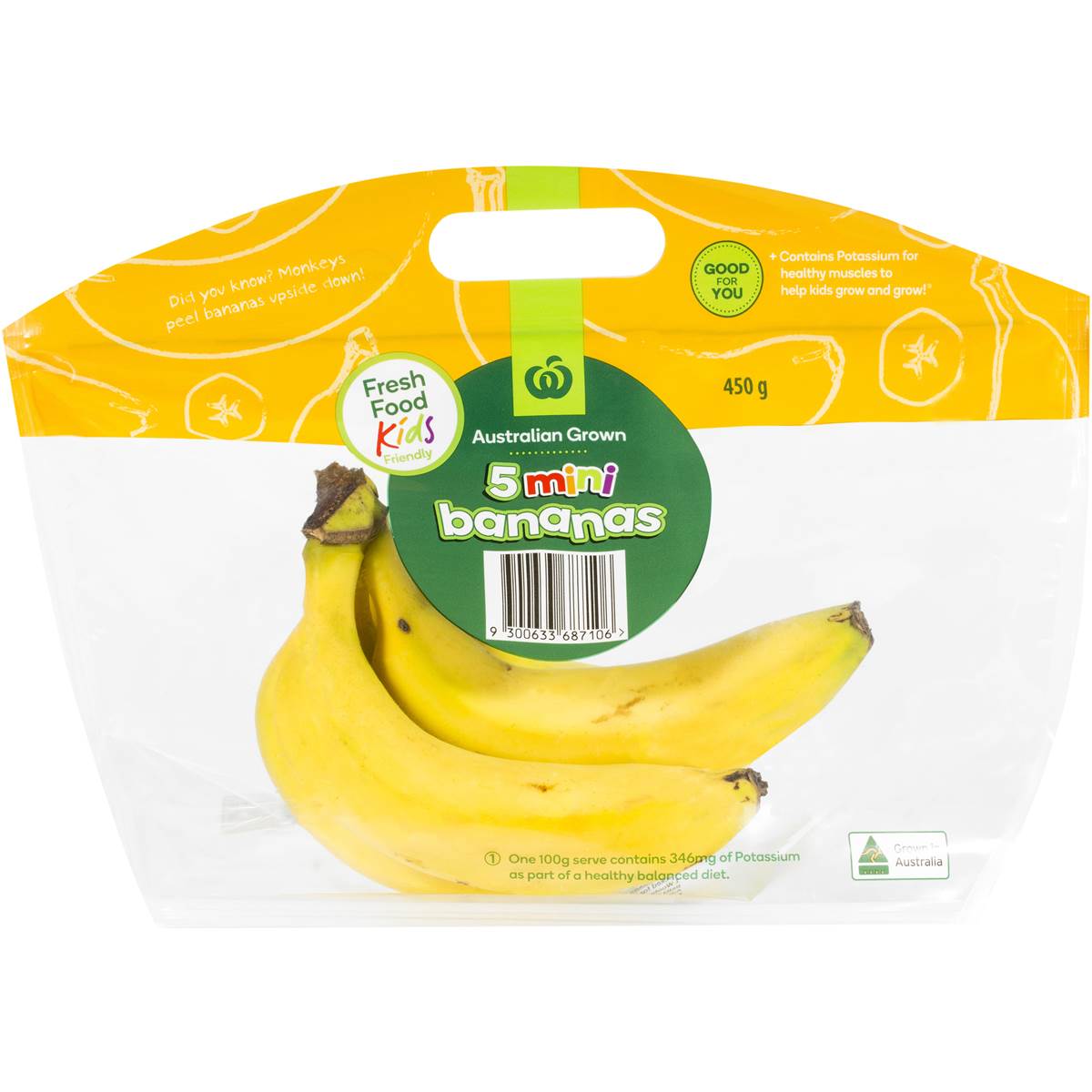 Woolworths Fresh Food Kids Mini Bananas 5 Pack Woolworths