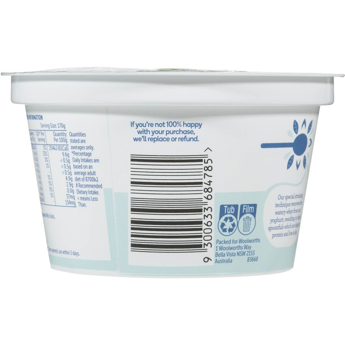 Woolworths Skyr No Fat Natural Yoghurt 170g | Woolworths