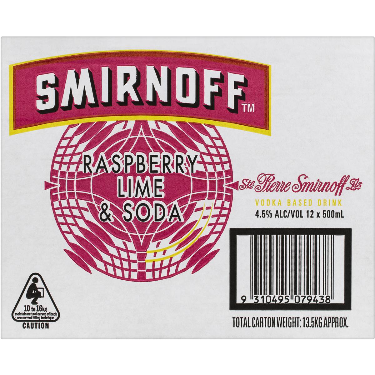 Smirnoff Vodka Raspberry & Lime 12x500ml | Woolworths