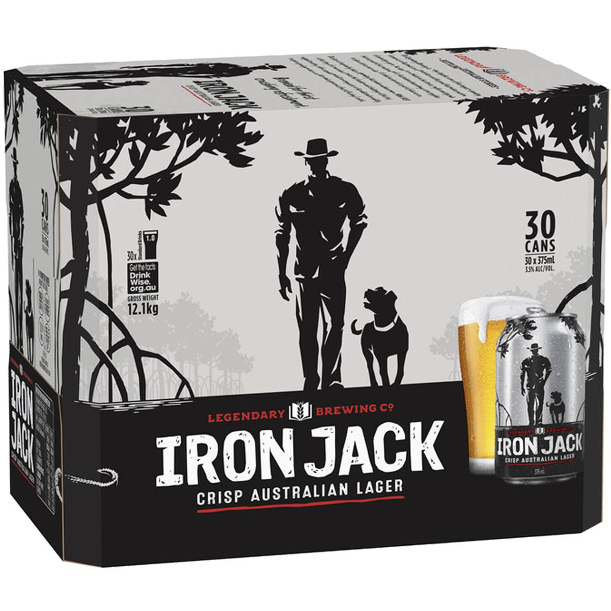 Iron Jack Crisp Australian Lager 375ml Woolworths