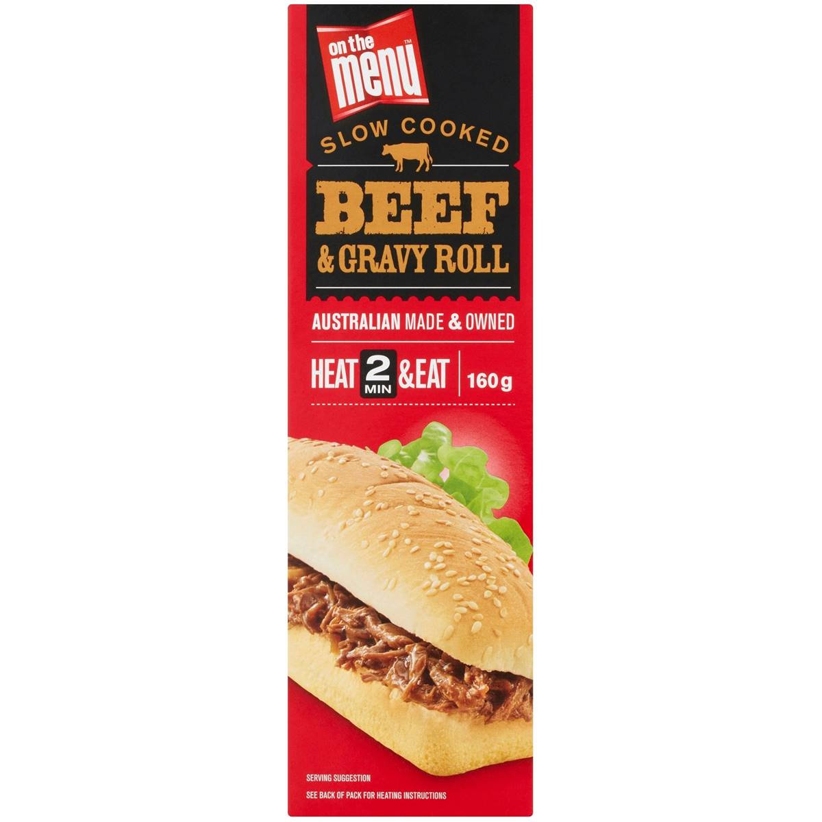 On The Menu Pulled Beef & Gravy Roll 160g Woolworths
