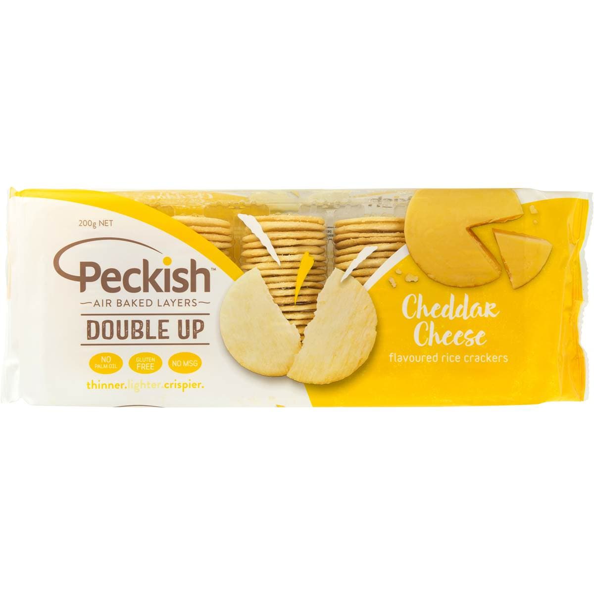 Peckish Rice Crackers Double Up Cheese 200g Woolworths