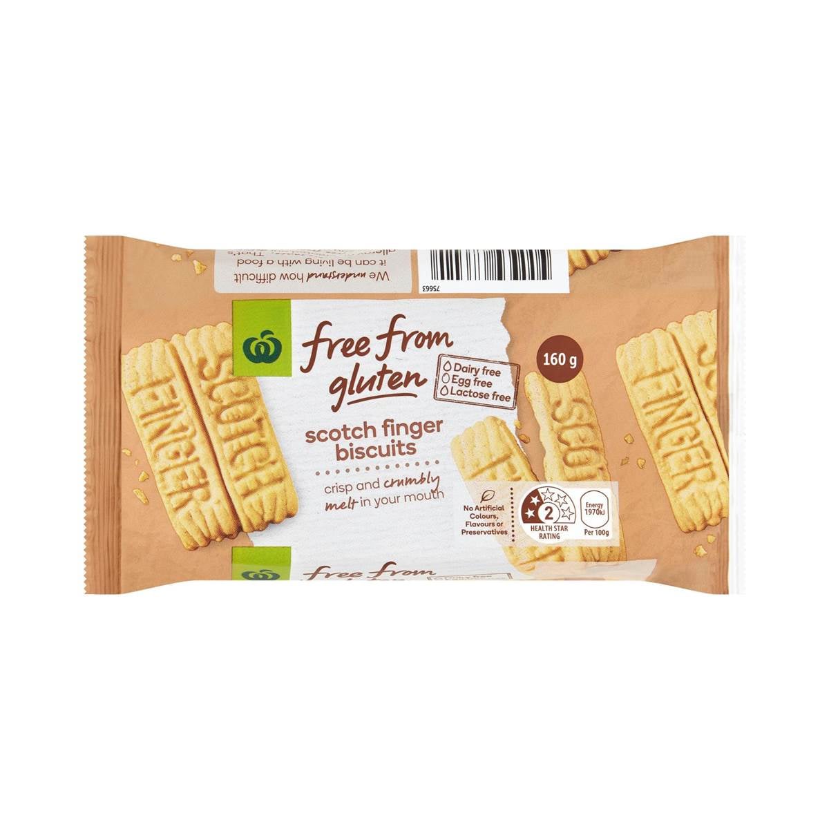 Woolworths Free From Gluten Scotch Finger Biscuits 160g Woolworths