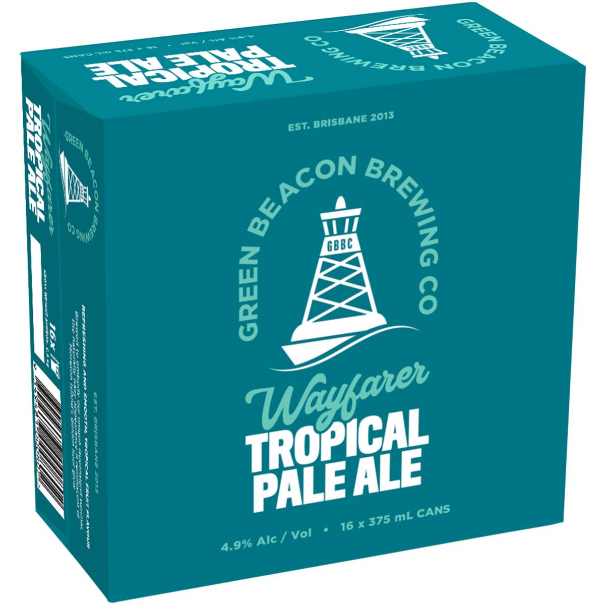 Green Beacon Brewing Co Wayfarer Tropical Pale Ale Can 375ml Woolworths