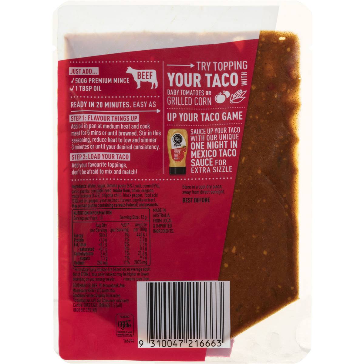 One Night In Mexico Spice Stir In Seasoning 120g Woolworths