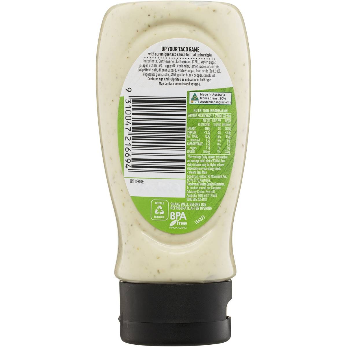 One Night In Mexico Spicy Jalapeno Taco Sauce 250ml Woolworths
