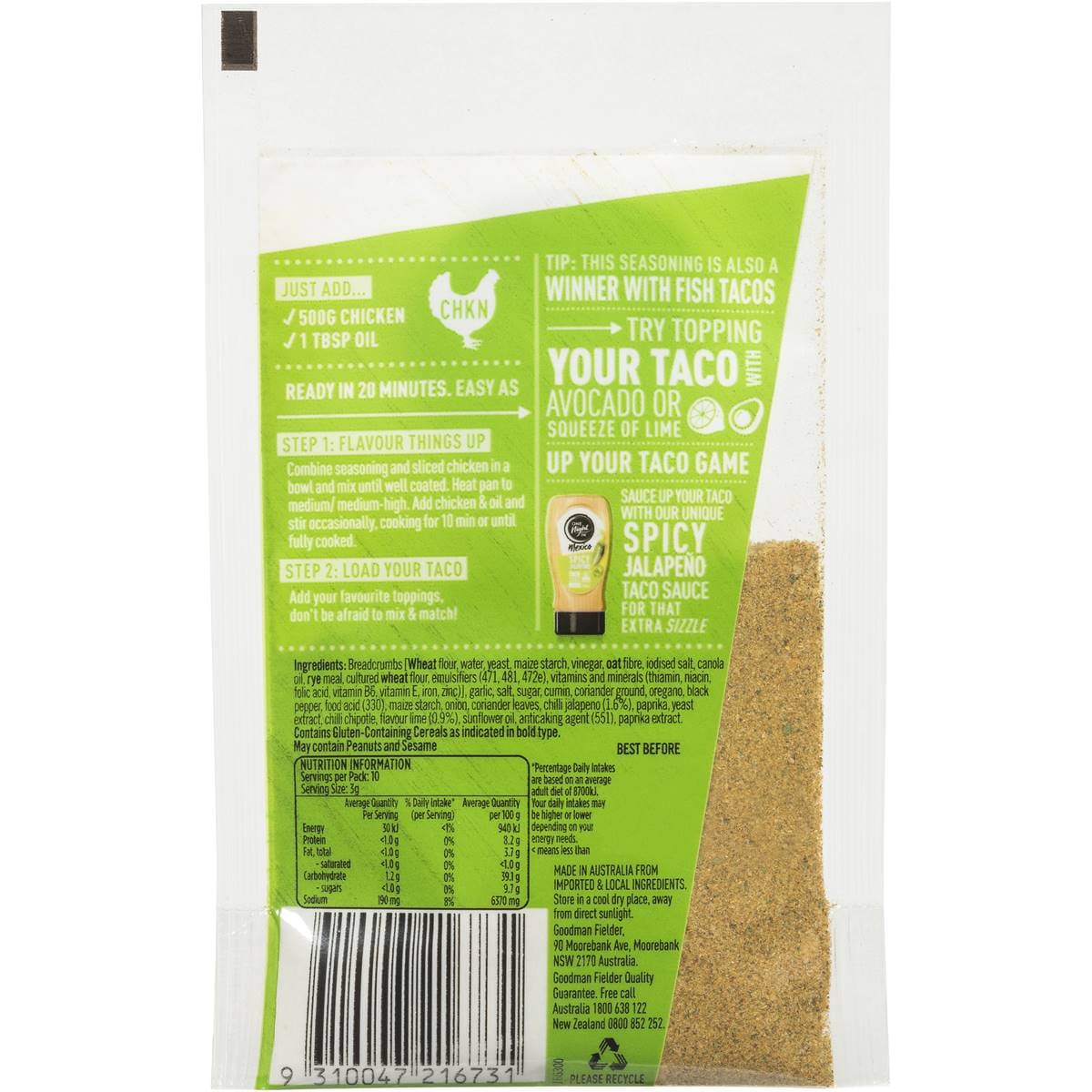 One Night In Mexico Lime & Jalapeno Seasoning 35g Woolworths