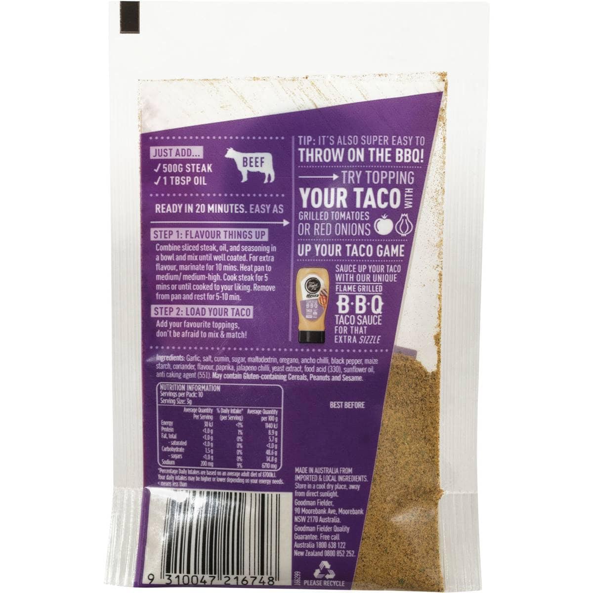 One Night In Mexico Flame Grilled Bbq Seasoning 30g Woolworths