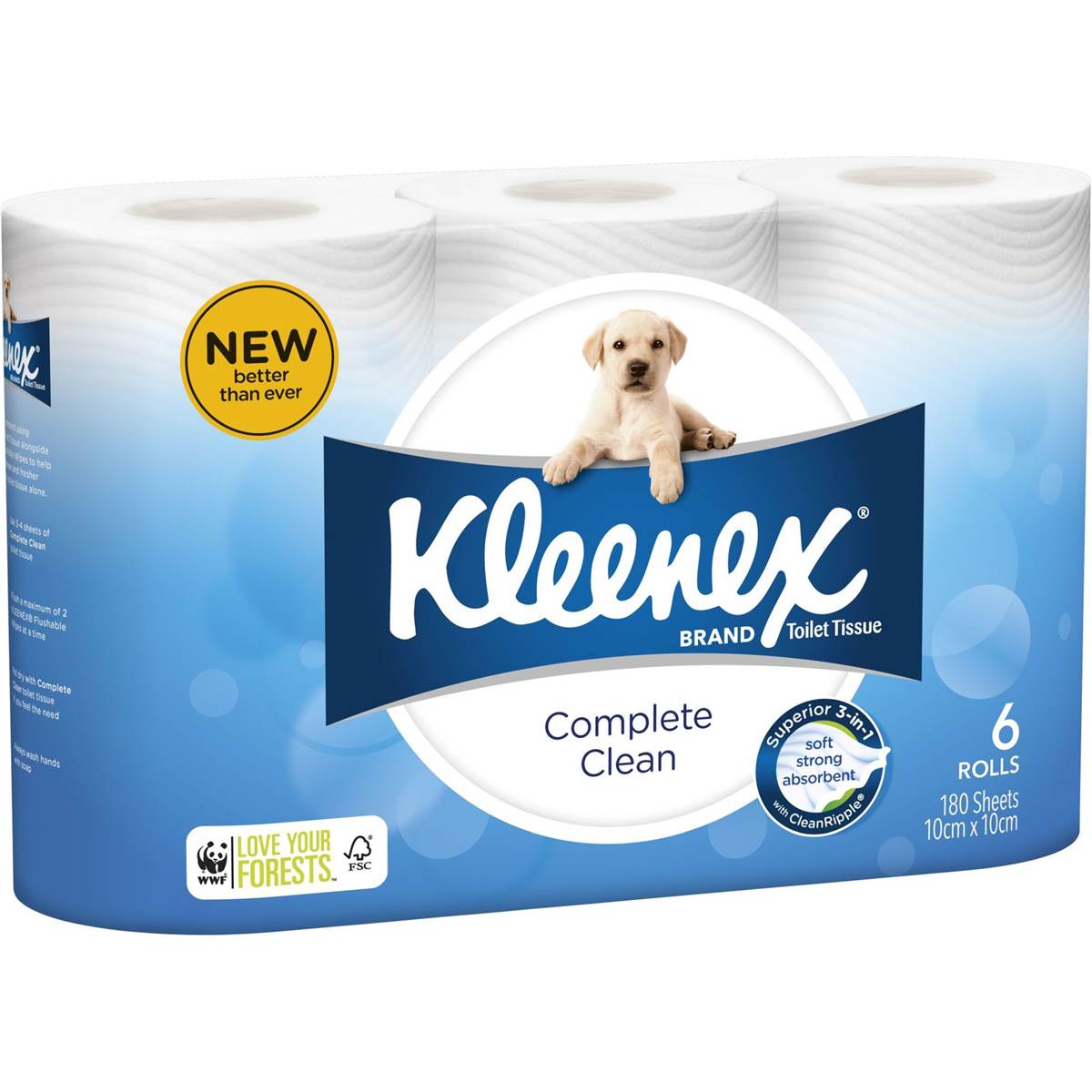 Kleenex Complete Clean Toilet Tissue 6pk Woolworths