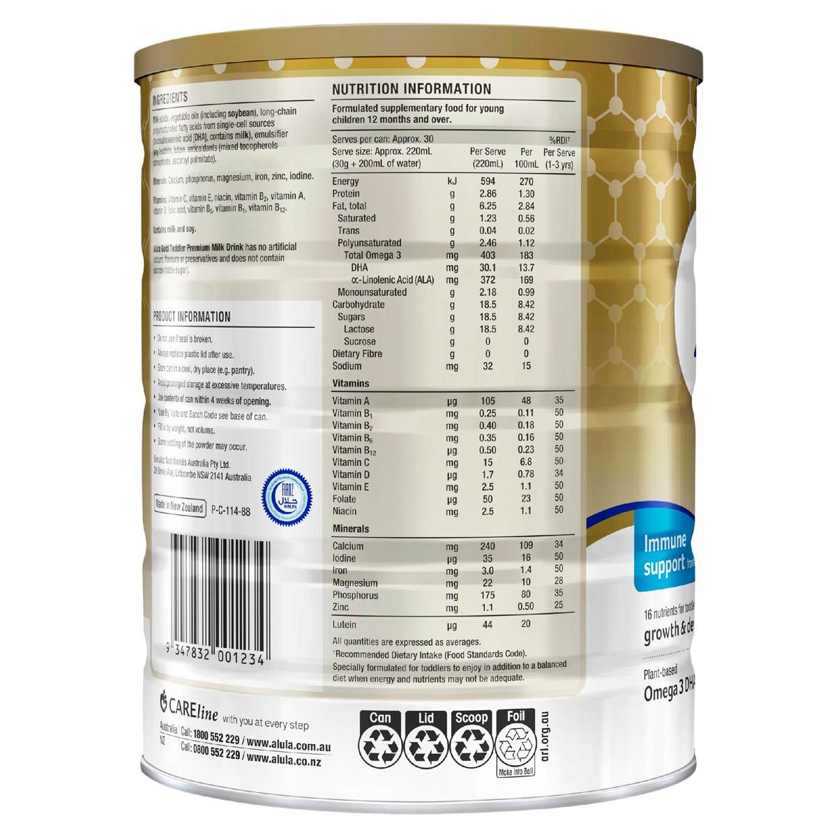 Alula Gold Toddler 1 Year + Milk Drink 900g Woolworths