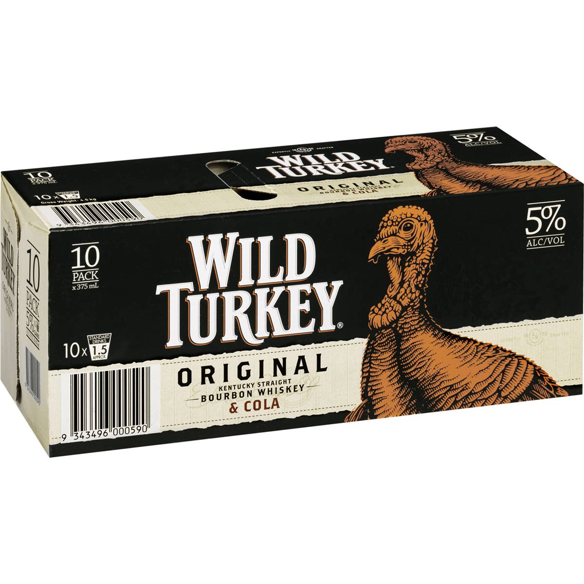 Wild Turkey Bourbon & Cola Cans 30x375ml Case Woolworths