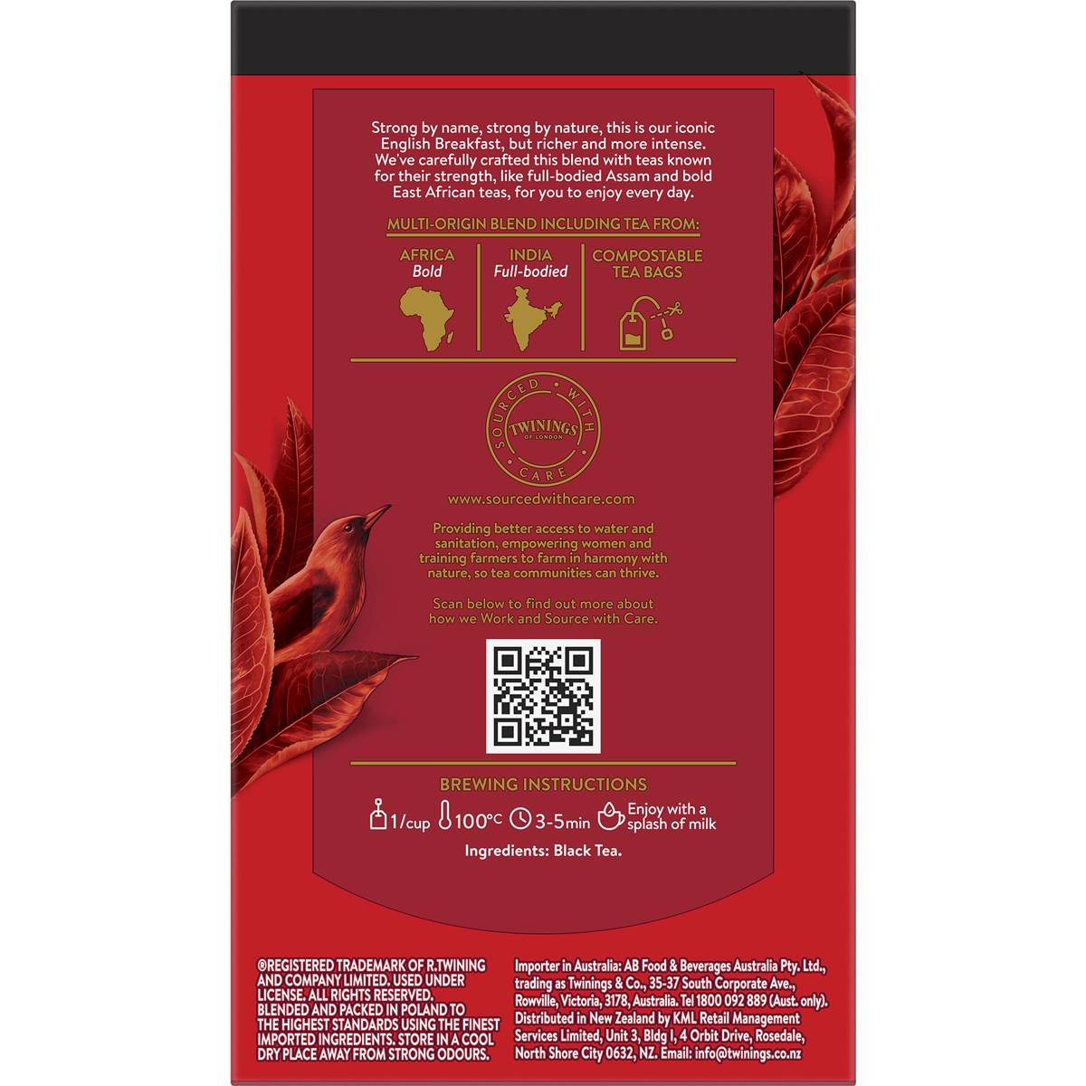 Twinings English Breakfast Extra Strong Tea Bags 40 Pack Woolworths