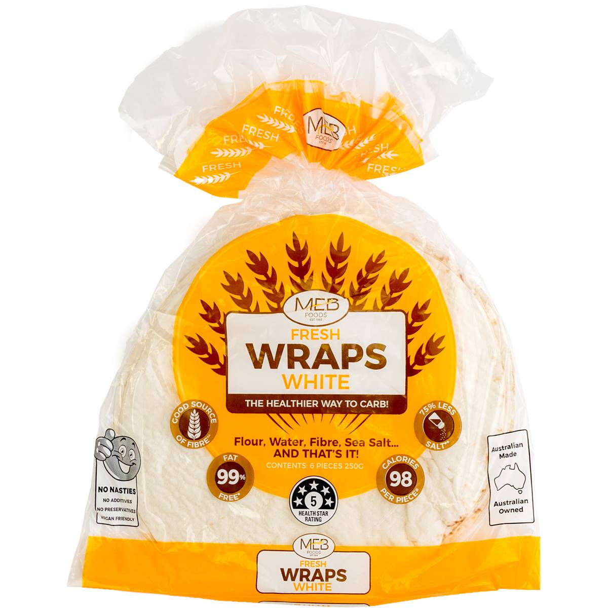 Meb Fresh Wraps White 6 Piece