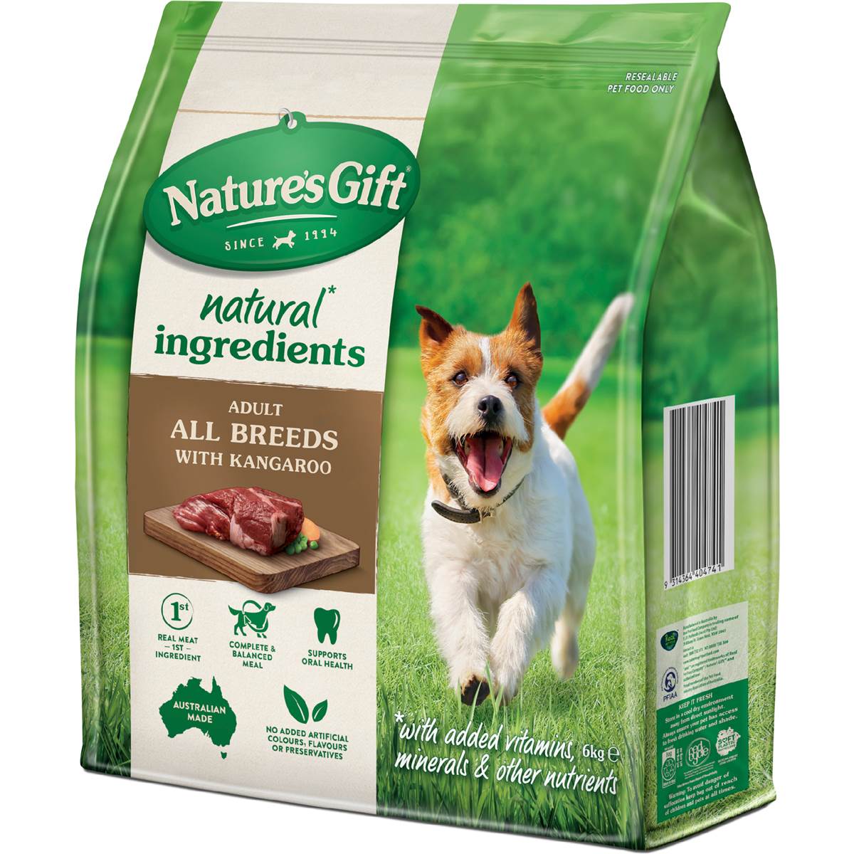 Nature's Gift Adult Dry Dog Food With Kangaroo 6kg Woolworths