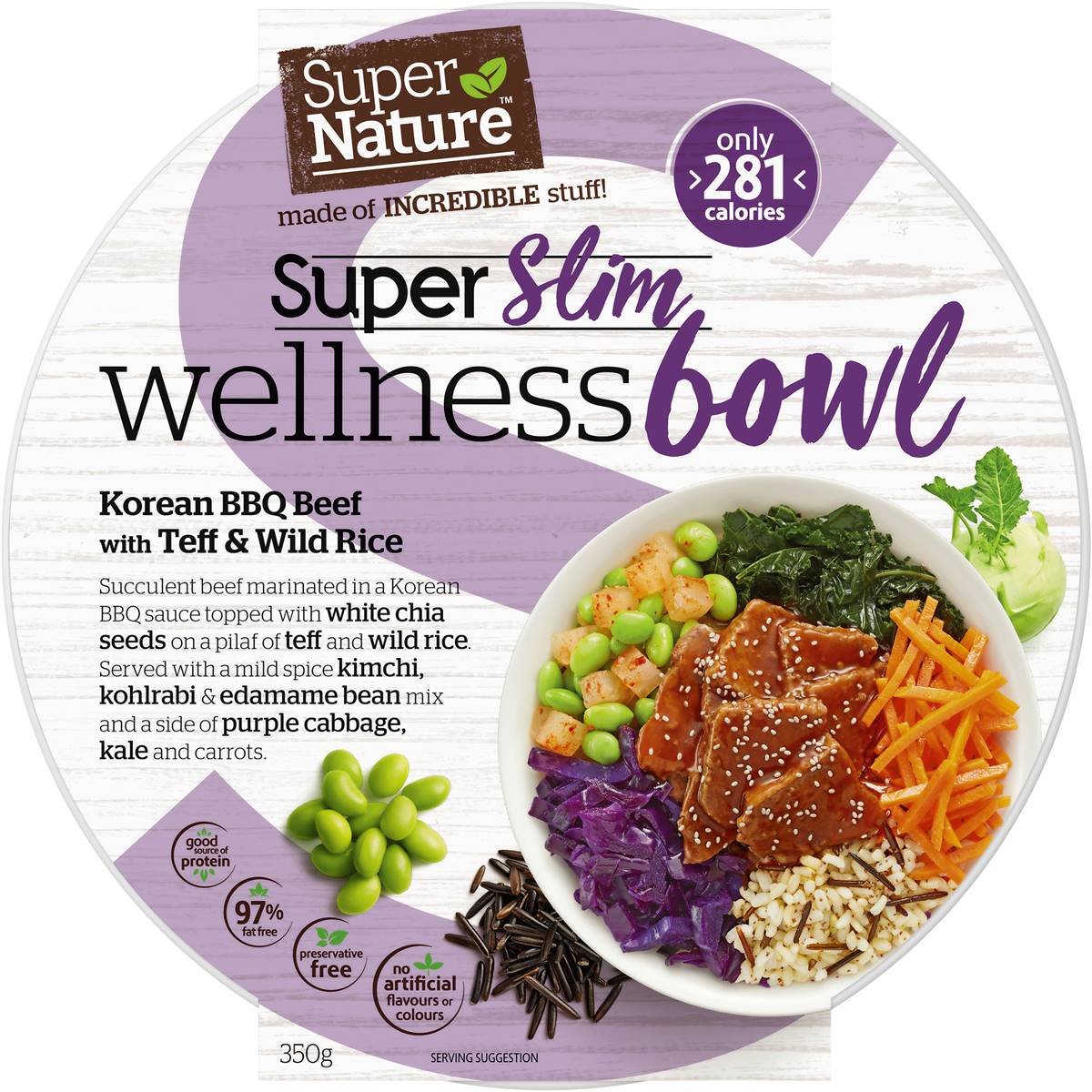 Super Nature Wellness Bowl Korean Bbq Beef Frozen Meal 350g Woolworths