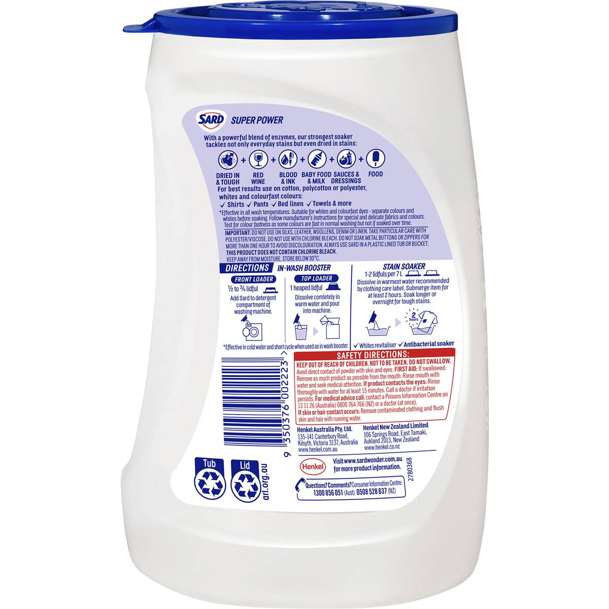 Sard Super Power Stain Remover Powder Soaker 900g Woolworths