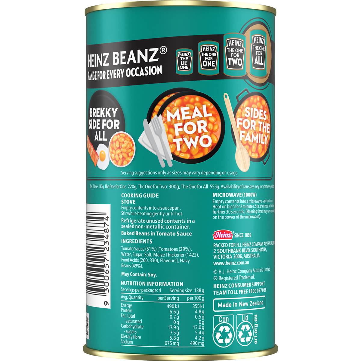Heinz Beanz Baked Beans English Recipe 555g Woolworths