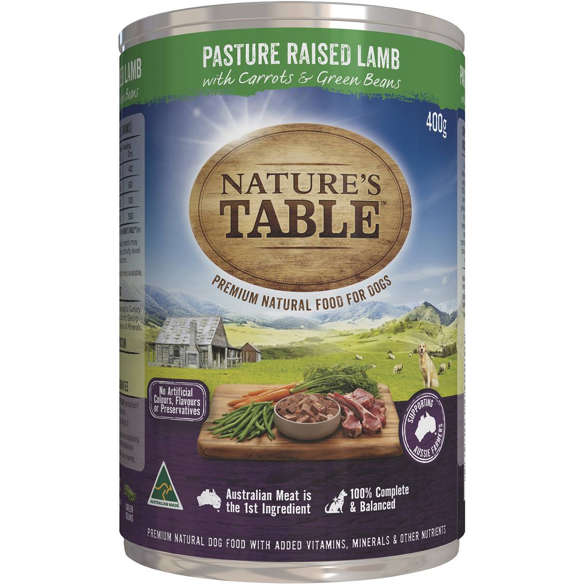 Nature's Table Lamb With Carrots & Green Beans Wet Dog Food Can