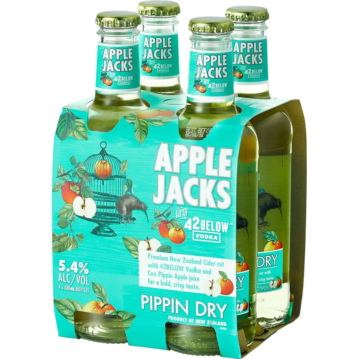 Applejacks Apple Cider Pippin Dry Bottles 4x330ml Pack Woolworths