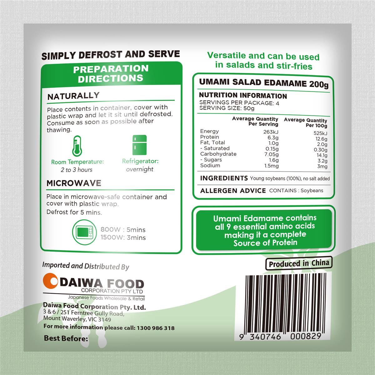 Umami Edamame Salad 200g Woolworths