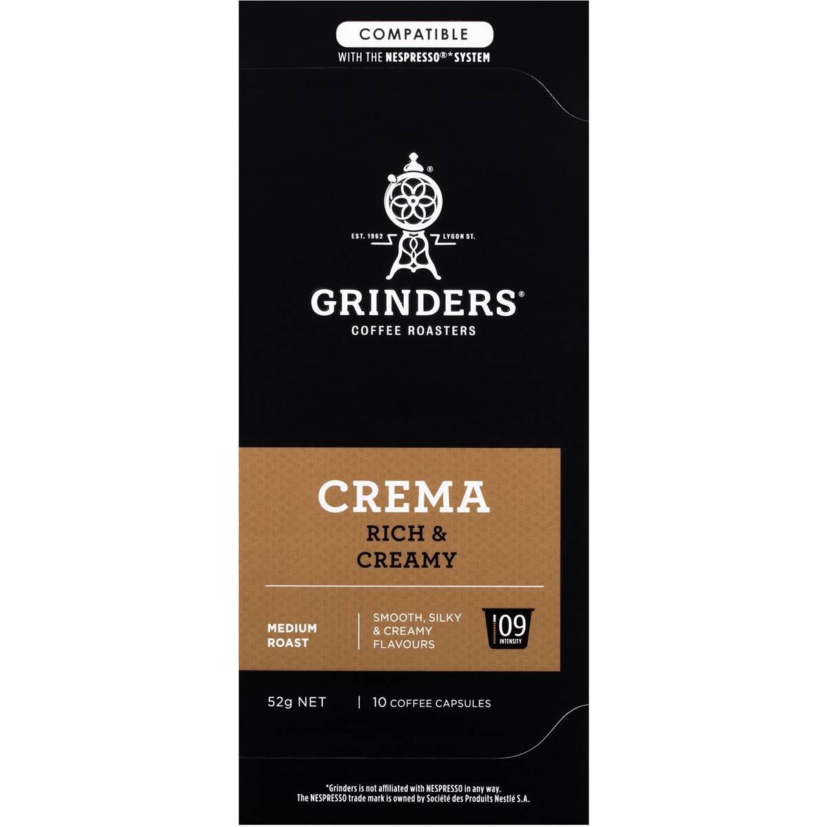 Grinders Coffee Capsules Crema Nespresso System 10 Pack Woolworths