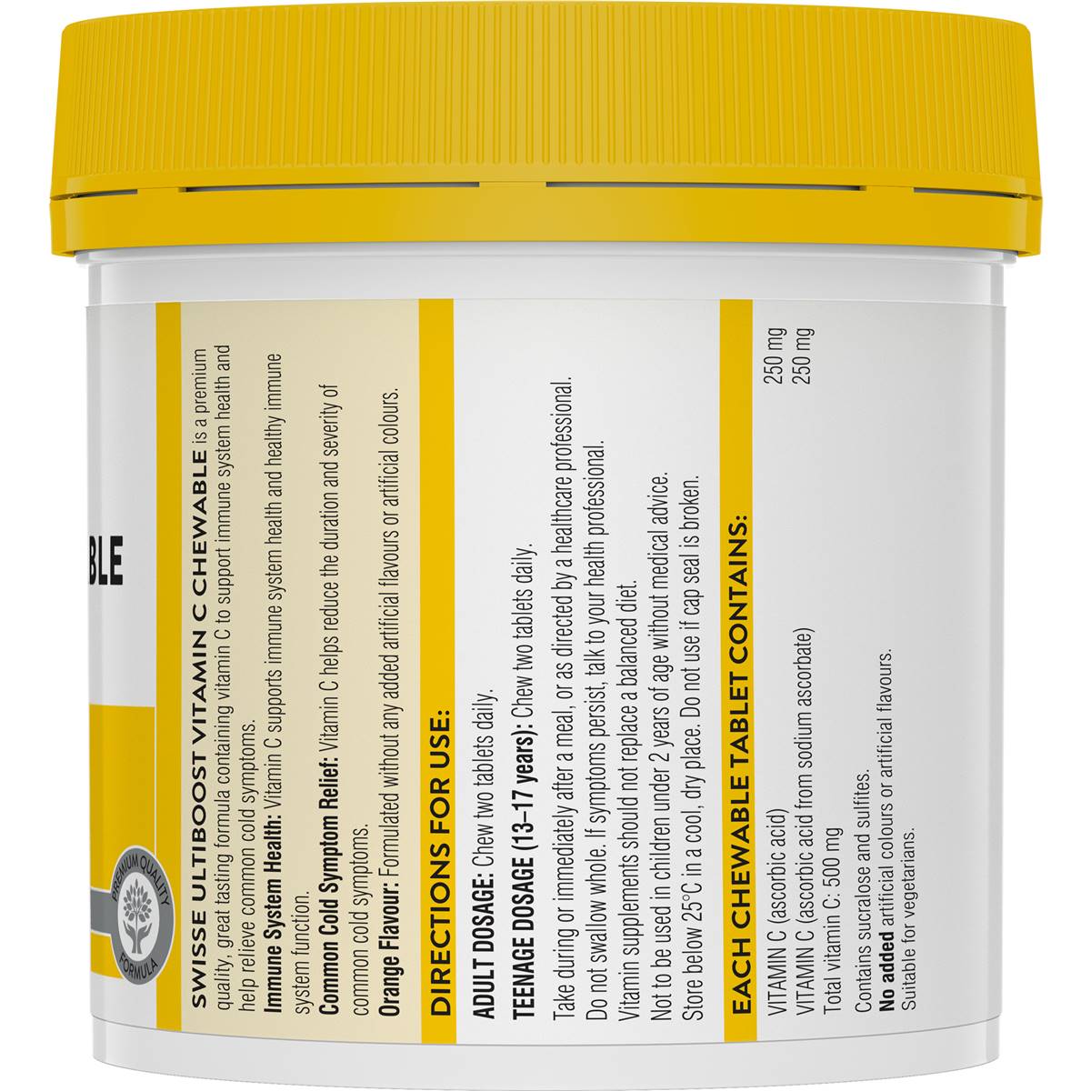 Swisse Ultiboost Vitamin C Chewable Tablets 500mg 310 Tablets Woolworths