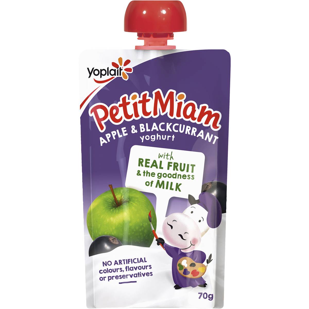 Yoplait Petit Miam Apple & Blackcurrant Yoghurt Pouch 70g Woolworths