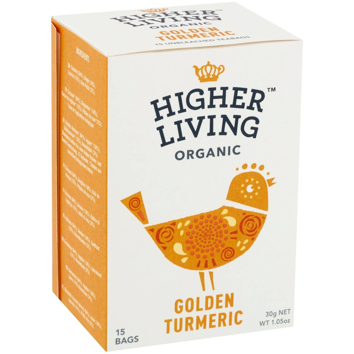 Higher Living Organic Golden Tumeric Teabags 15 Bags Woolworths