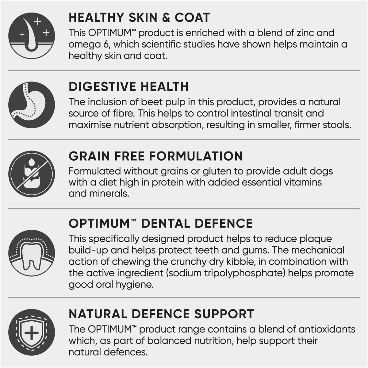 Optimum Grain Free With Beef & Vegetables Dry Dog Food 2.5kg Woolworths