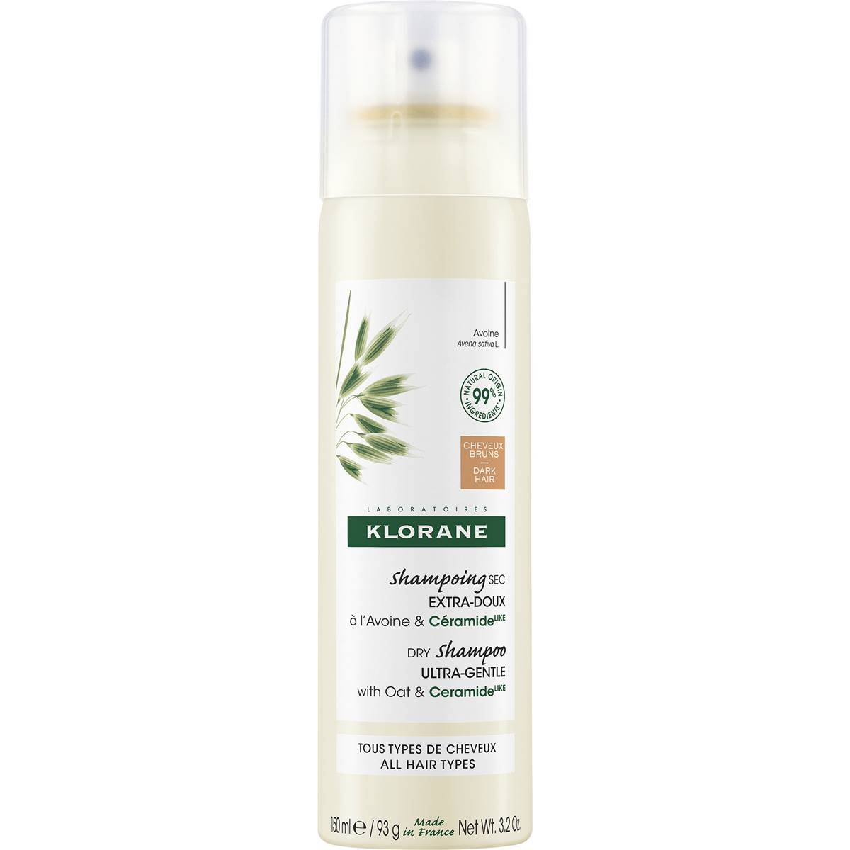 Klorane Dry Shampoo With Oat & Ceramide For Dark Hair 150ml Woolworths