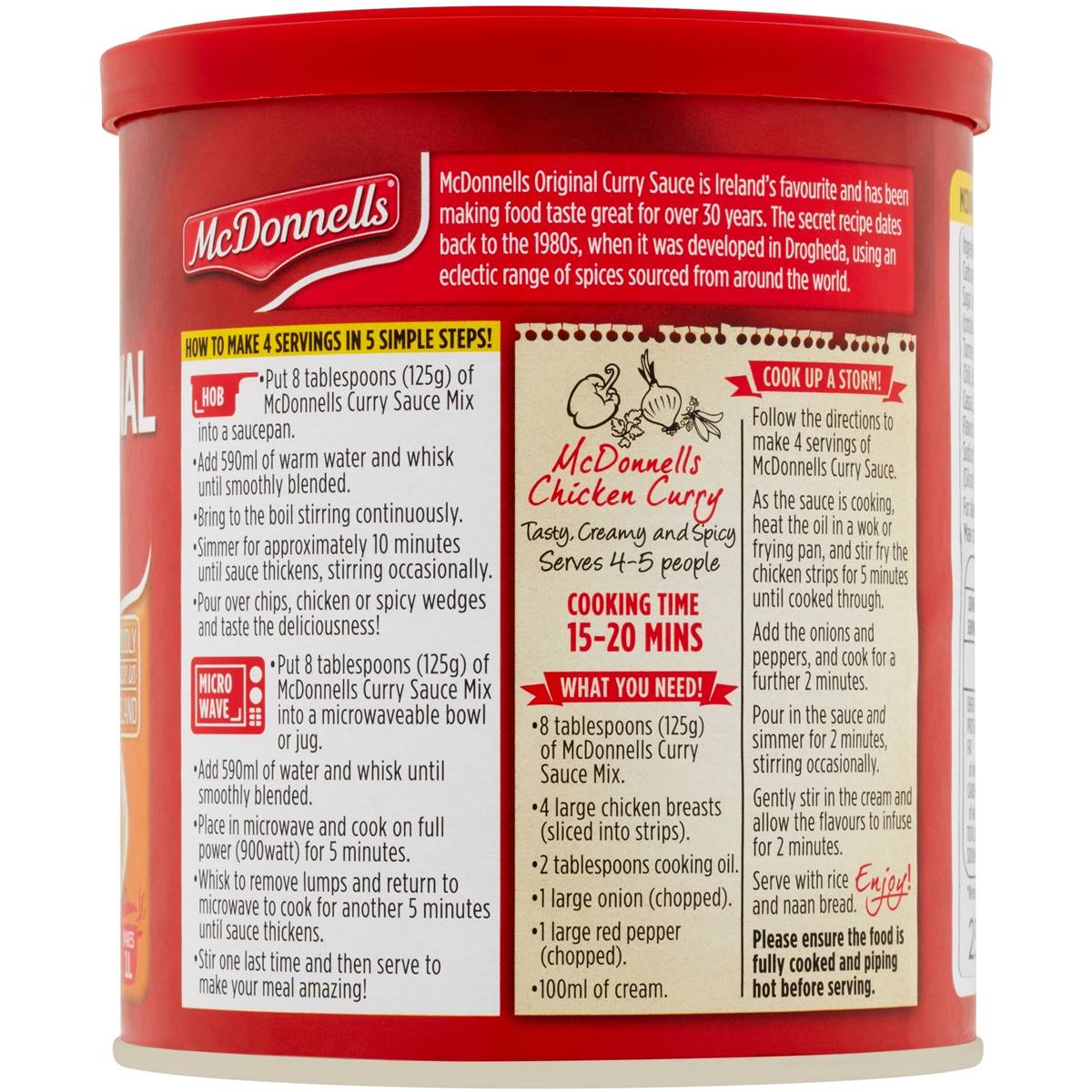 Mcdonnells Curry Sauce Tub 250g Woolworths