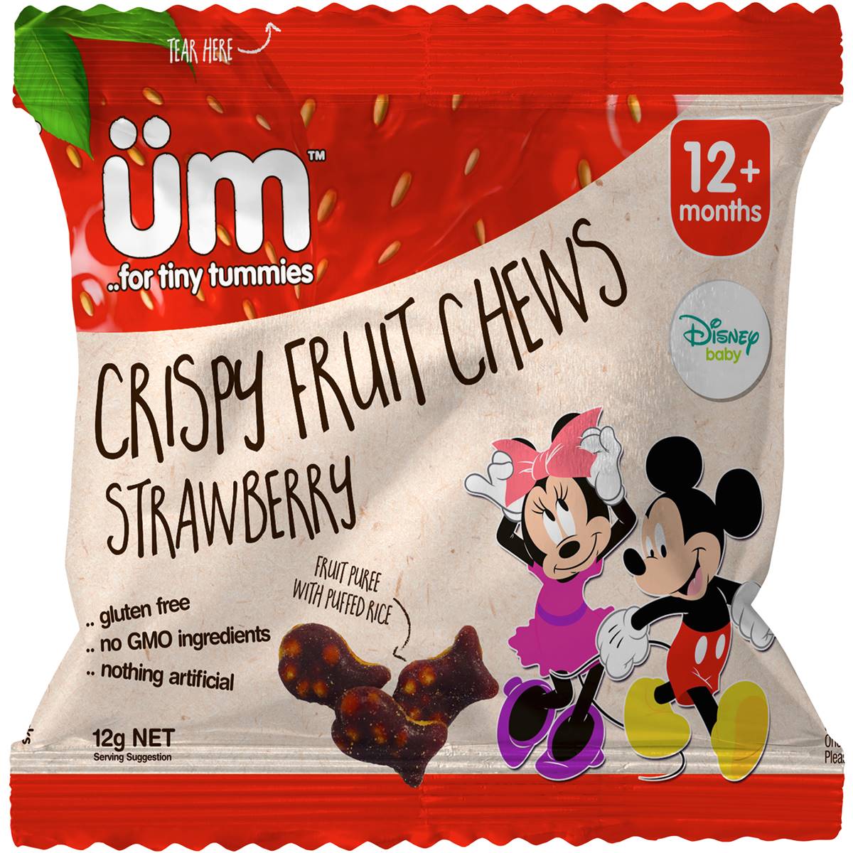 Um Crispy Fruit Chews Strawberry 12+months 12g Woolworths