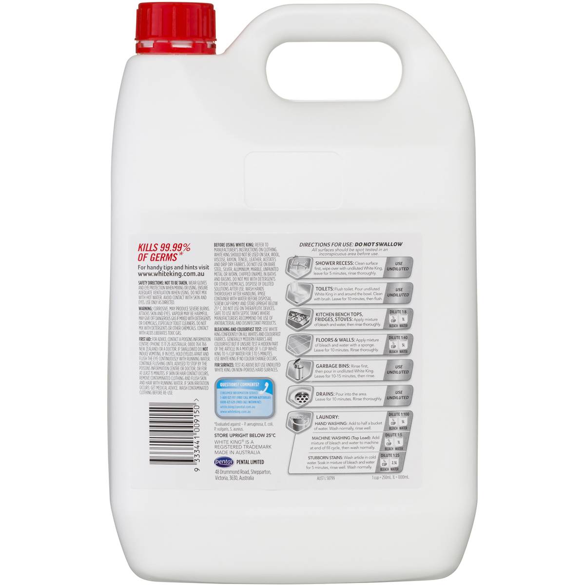 White King Bleach 5l | Woolworths