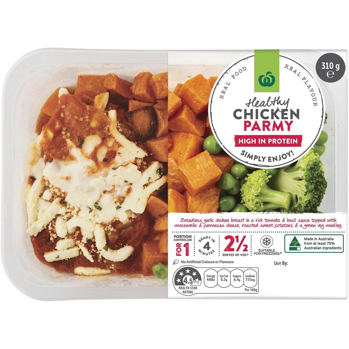 Woolworths Healthy Chicken Parmy 320g Woolworths