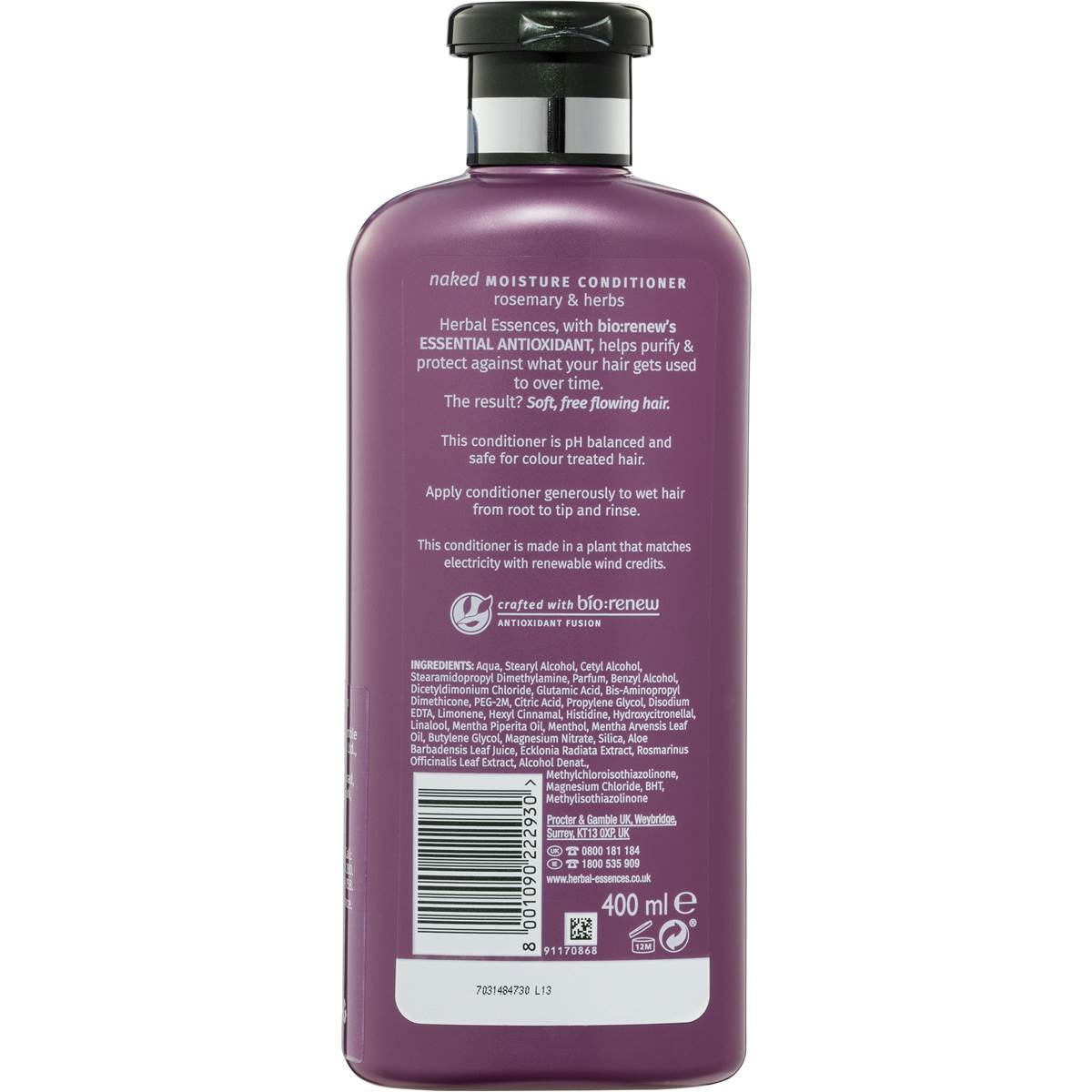 Herbal Essences Naked Moisture Rosemary & Herbs Conditioner 400ml ...